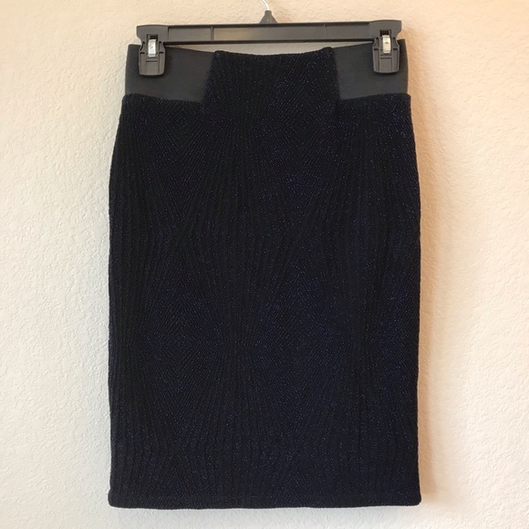 Silvergate Metallic Blue Sparkle Pencil Skirt Womens Size 4 - Picture 3 of 6